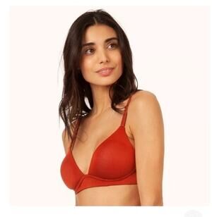 Lively All Day Plunge No Wire Convertible Straps Bra Burnt Orange 38B
